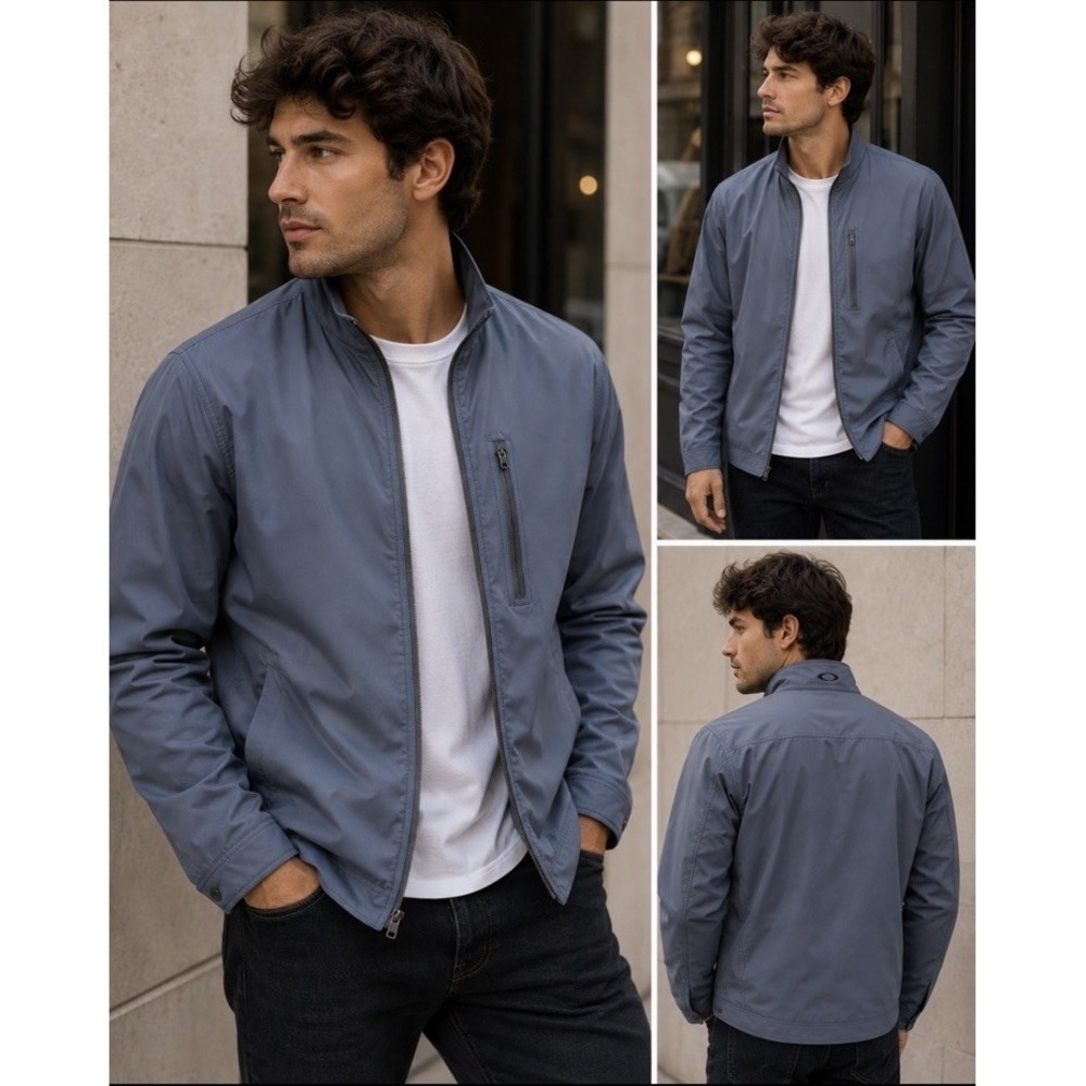 Oakley City Performance Bomber Jacket Men's M Gray Water Resistant MINT